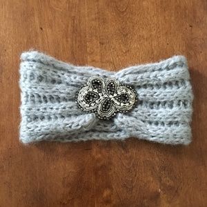 Maurices Grey Headband With Brooch Decal